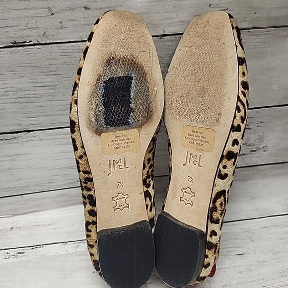 J.McLAUGHLIN Anastasia Haircalf Ballet Flat Crafted in tan/brown/black 7.5 NWOT - Picture 9 of 11